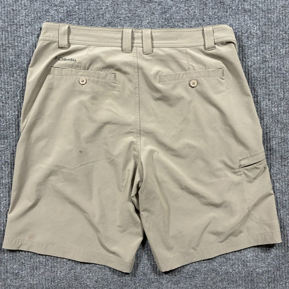 Columbia Mens Cargo Shorts Size 36 Omni-Shield Khaki Hiking Outdoor Performance - Picture 2 of 11
